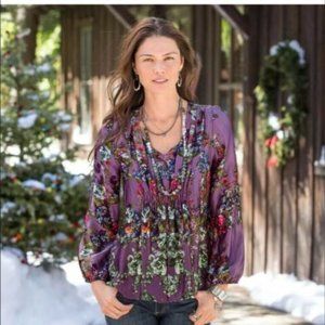 Sundance Floral Silk Blouse - EUC